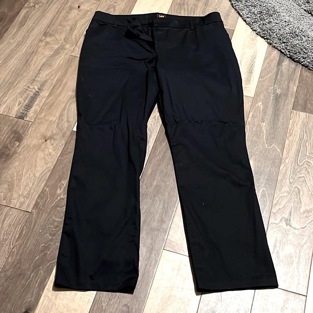 Lee’s Black straight leg pants.